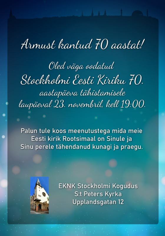 Eknk Stockholmi kogudus Eesti kirik 70 aastat